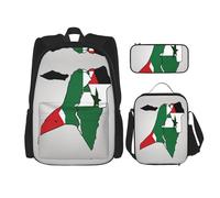 Kfjghhl State of Palestine Flag Map02 Pencil Case Backpack Lunch Bag Boys Girls School Bookbag Set College Laptop Student Summer