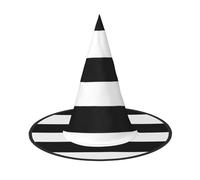 Kfjghhl Stripes Black White Halloween Hat Wicked Costumes Adult Unisex Headband Fancy Dress Accessory Christmas Party,Cosplay Magician Costume Outfit Halloween