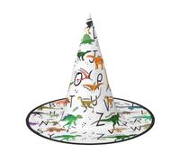 Kfjghhl Stylish Learning Alphabets With Dinosaurs Halloween Hat Wicked Costumes Adult Unisex Headband Fancy Dress Accessory Christmas Party,Cosplay Magician Costume Outfit Halloween