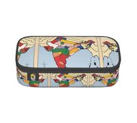 Kfjghhl Sultanate of Delhi Territory Map Pencil Case Large Girls Boys Cute Pencil Case Secondary Big Capacity Zipper Compartments