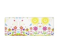 Kfjghhl Sun Butterflies Dragonfly Flowers Nursery Mouse Mat Large Mouse Pad 80x30x0.3cm Mousepad Desk Mat Gaming Mouse Rubber Base Table Pad
