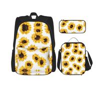 Kfjghhl Sunflower Pencil Case Backpack Lunch Bag Boys Girls School Bookbag Set College Laptop Student Summer