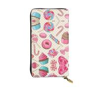 Kfjghhl Sweet Lollipop Cupcake Women's Wallet Large Capacity Ladies Card Phone Holder RFID Blocking Wristlet Leather Her