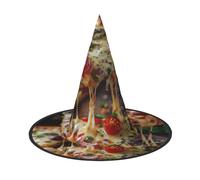 Kfjghhl Tasty Pizza Halloween Hat Wicked Costumes Adult Unisex Headband Fancy Dress Accessory Christmas Party,Cosplay Magician Costume Outfit Halloween