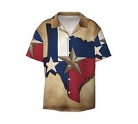 Kfjghhl Texas State Flag Map01 Mens Casual Short Sleeve Polo Cuban Classic Tops Shirt Texas State Flag Map01 Hawaiian Shirt Summer Beach Holiday Black