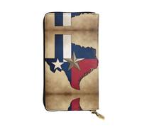 Kfjghhl Texas State Flag Map01 Women's Wallet Large Capacity Ladies Card Phone Holder RFID Blocking Wristlet Leather Her