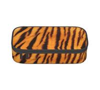 Kfjghhl Tiger Striped Pattern Pencil Case Large Girls Boys Cute Pencil Case Secondary Big Capacity Zipper Compartments