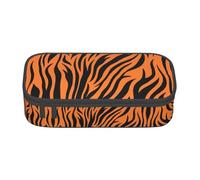 Kfjghhl Tiger Stripes Orange Pattern Pencil Case Large Girls Boys Cute Pencil Case Secondary Big Capacity Zipper Compartments