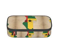 Kfjghhl Togo Map with Two Black Stars Pencil Case Large Girls Boys Cute Pencil Case Secondary Big Capacity Zipper Compartments