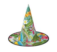Kfjghhl Tropical Plants And Parrots Halloween Hat Wicked Costumes Adult Unisex Headband Fancy Dress Accessory Christmas Party,Cosplay Magician Costume Outfit Halloween