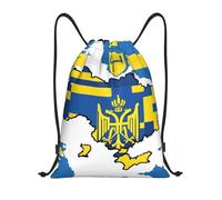 Kfjghhl Ukraine Flag Map 01 Drawstring Backpack Bag Sport Sackpack Bulk Cinch Gym Bag Women Men Children Outdoor Sport