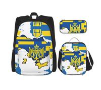 Kfjghhl Ukraine Flag Map 01 Pencil Case Backpack Lunch Bag Boys Girls School Bookbag Set College Laptop Student Summer