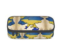 Kfjghhl Ukraine Topographic Map Pencil Case Large Girls Boys Cute Pencil Case Secondary Big Capacity Zipper Compartments