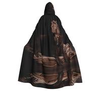 Kfjghhl Unisex Brown Labrador Retriever Hooded Cloak Cape Costume Party Halloween Cosplay Adult Hoodies Robe Christmas 58"