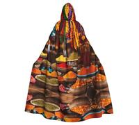 Kfjghhl Unisex Condiments Spices Hooded Cloak Cape Costume Party Halloween Cosplay Adult Hoodies Robe Christmas 58"