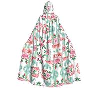 Kfjghhl Unisexcactus Flamingo Rose Flowers Hooded Cloak Cape Halloween Cosplay Costumes Knight Goth'S Strange Clothes Robe