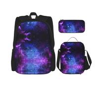 Kfjghhl Universe Galaxy Star Space Pencil Case Backpack Lunch Bag Boys Girls School Bookbag Set College Laptop Student Summer