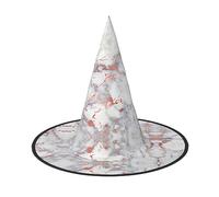 Kfjghhl White Marble Rose Gold Halloween Hat Wicked Costumes Adult Unisex Headband Fancy Dress Accessory Christmas Party,Cosplay Magician Costume Outfit Halloween