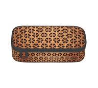 Kfjghhl Wicker Woven Grid Pencil Case Large Girls Boys Cute Pencil Case Secondary Big Capacity Zipper Compartments