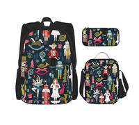 Kfjghhl Women_S Nutcracker Ballet Xmas Dance Pencil Case Backpack Lunch Bag Boys Girls School Bookbag Set College Laptop Student Summer
