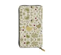 Kfjghhl Yellow Leaves Chicken Women's Wallet Large Capacity Ladies Card Phone Holder RFID Blocking Wristlet Leather Her