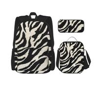 Kfjghhl Zebra Animal Pencil Case Backpack Lunch Bag Boys Girls School Bookbag Set College Laptop Student Summer