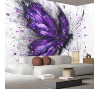 kfjhgbdshhj 3D Effect Decorative Wall Art, Ink Painting Butterfly on Silk Fabric - Ink Splash Art Panorama Wall Decor, Purple, 250cm x 175cm