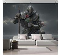 kfjhgbdshhj 3D Effect Decorative Wall Mural, Knight Rose Silk Fabric Wallpaper - Mystery Style Panoramic Wall Decor, Dark Grey, 400cm x 280cm