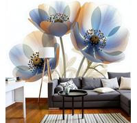 kfjhgbdshhj 3D Effect Photo Wallpaper Decoration Wall Mural, Translucent Anemone Silk Fabric Wall Mural - Flower Art Panorama, 400cm x 280cm