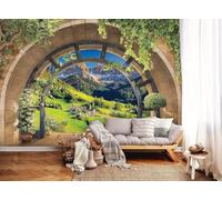 kfjhgbdshhj Photo Mural-Wallpaper Alps 3D-Effect Window Landscape Nature View Living Room Bedroom,350cmx256cm Poster - Wall Sticker - Frameless Picture