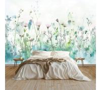 kfjhgbdshhj Photo Wallpaper Wildflower Field Non-Woven Wallpaper Wall Mural Modern wall Wallpaper Bedroom Living Room Wall Mural, Green White, 400cm x 280cm