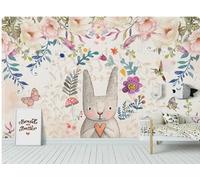 kfjhgbdshhj Wallpaper 3D Rabbit Flower Background Wall Papers Home Decor,3D,250x175cm