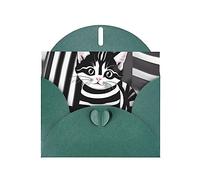 KFLDYOASCBVN Black And White Striped Kitten Elegant Pearl Paper Holiday Greeting Card For Christmas, Blessing Cardï¼ŒBirthday, Valentine'S Day, And More