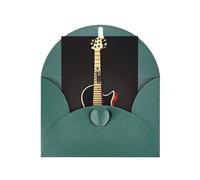 KFLDYOASCBVN Black Guitar Elegant Pearl Paper Holiday Greeting Card For Christmas, Blessing Cardï¼ŒBirthday, Valentine'S Day, And More