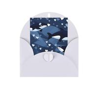 KFLDYOASCBVN Blue Killer Whale Elegant Pearl Paper Holiday Greeting Card For Christmas, Blessing Cardï¼ŒBirthday, Valentine'S Day, And More