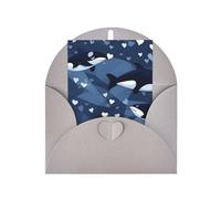 KFLDYOASCBVN Blue Killer Whale Elegant Pearl Paper Holiday Greeting Card For Christmas, Blessing Cardï¼ŒBirthday, Valentine'S Day, And More