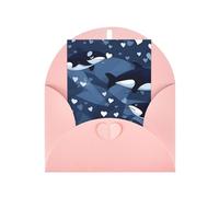 KFLDYOASCBVN Blue Killer Whale Elegant Pearl Paper Holiday Greeting Card For Christmas, Blessing Cardï¼ŒBirthday, Valentine'S Day, And More