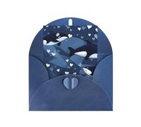 KFLDYOASCBVN Blue Killer Whale Elegant Pearl Paper Holiday Greeting Card For Christmas, Blessing Cardï¼ŒBirthday, Valentine'S Day, And More