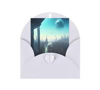 KFLDYOASCBVN Cities Of The Future Elegant Pearl Paper Holiday Greeting Card For Christmas, Blessing Cardï¼ŒBirthday, Valentine'S Day, And More