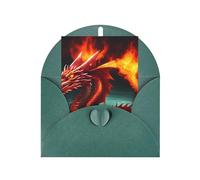 KFLDYOASCBVN Dragon King In Fire Elegant Pearl Paper Holiday Greeting Card For Christmas, Blessing Cardï¼ŒBirthday, Valentine'S Day, And More