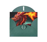 KFLDYOASCBVN Dragon King In Fire Elegant Pearl Paper Holiday Greeting Card For Christmas, Blessing Cardï¼ŒBirthday, Valentine'S Day, And More