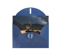 KFLDYOASCBVN Elk In The Meadow Elegant Pearl Paper Holiday Greeting Card For Christmas, Blessing Cardï¼ŒBirthday, Valentine'S Day, And More