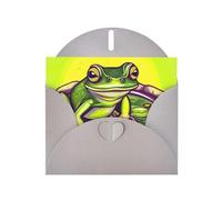 KFLDYOASCBVN Frog In A Pond Elegant Pearl Paper Holiday Greeting Card For Christmas, Blessing Cardï¼ŒBirthday, Valentine'S Day, And More