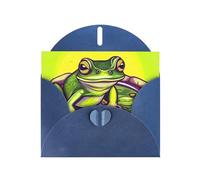 KFLDYOASCBVN Frog In A Pond Elegant Pearl Paper Holiday Greeting Card For Christmas, Blessing Cardï¼ŒBirthday, Valentine'S Day, And More