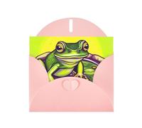 KFLDYOASCBVN Frog In A Pond Elegant Pearl Paper Holiday Greeting Card For Christmas, Blessing Cardï¼ŒBirthday, Valentine'S Day, And More