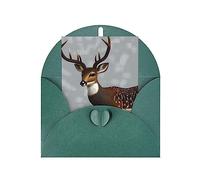 KFLDYOASCBVN Grey Plum Deer Elegant Pearl Paper Holiday Greeting Card For Christmas, Blessing Cardï¼ŒBirthday, Valentine'S Day, And More