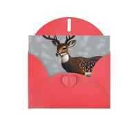 KFLDYOASCBVN Grey Plum Deer Elegant Pearl Paper Holiday Greeting Card For Christmas, Blessing Cardï¼ŒBirthday, Valentine'S Day, And More