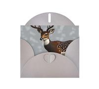 KFLDYOASCBVN Grey Plum Deer Elegant Pearl Paper Holiday Greeting Card For Christmas, Blessing Cardï¼ŒBirthday, Valentine'S Day, And More