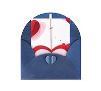 KFLDYOASCBVN Little Red Heart Elegant Pearl Paper Holiday Greeting Card For Christmas, Blessing Cardï¼ŒBirthday, Valentine'S Day, And More