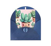 KFLDYOASCBVN Lovely Succulent Plants Elegant Pearl Paper Holiday Greeting Card For Christmas, Blessing Cardï¼ŒBirthday, Valentine'S Day, And More